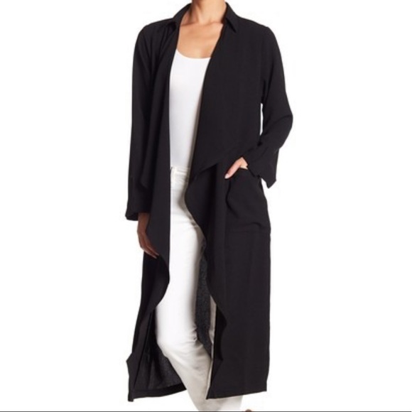 drapey open trench coat